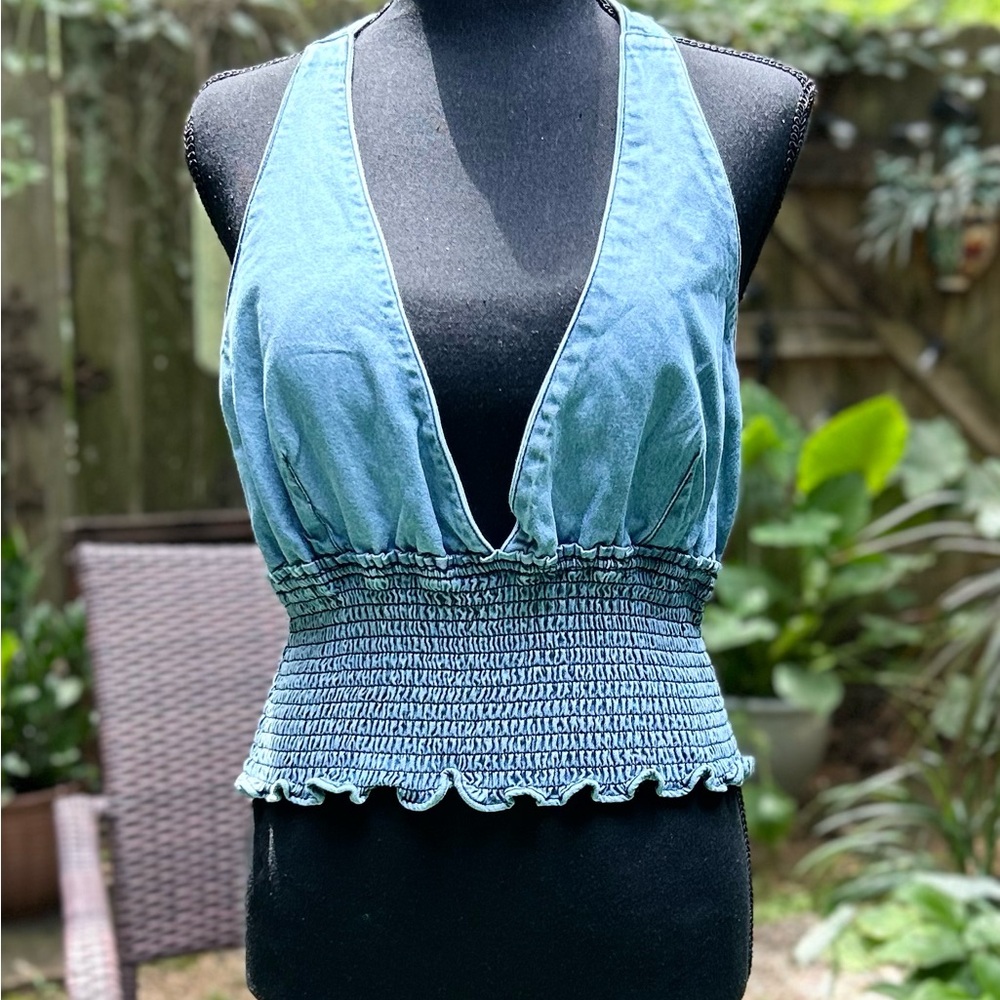 BDG Raya Plunge Halter Top